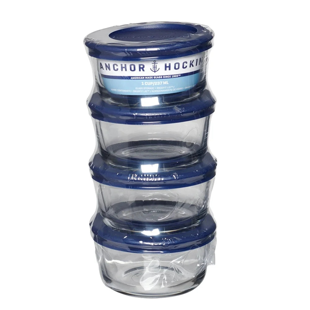 4-Piece Glass Food Storage Container Set