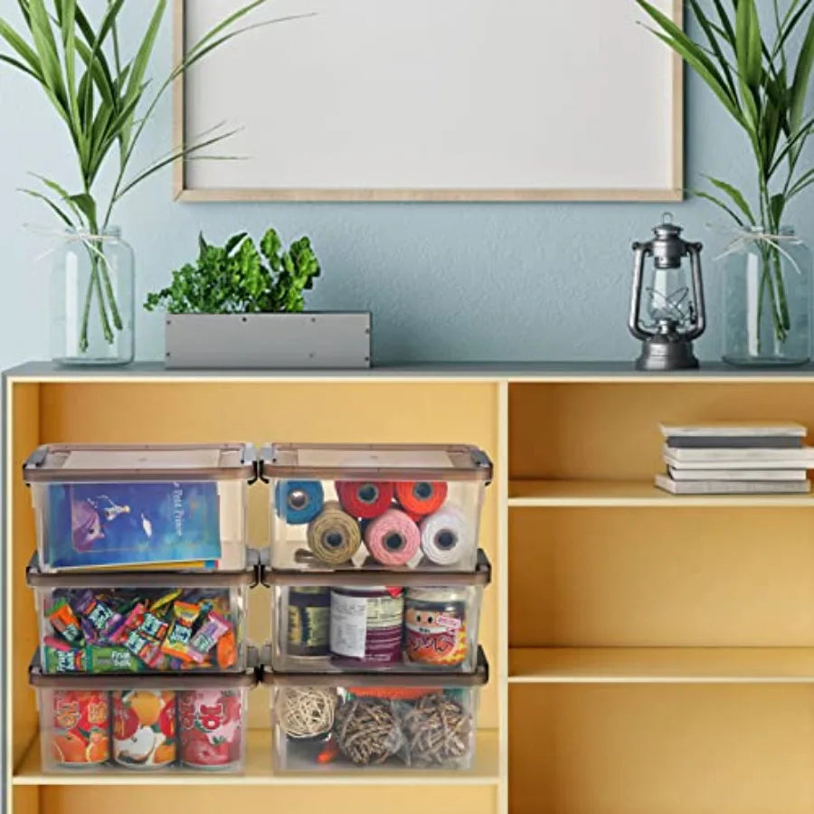 8-Pack 3.2 Qt Storage Bins with Lids