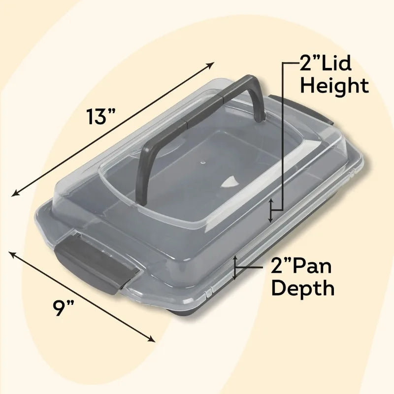 Oblong Cake Pan with Lid 13x9"