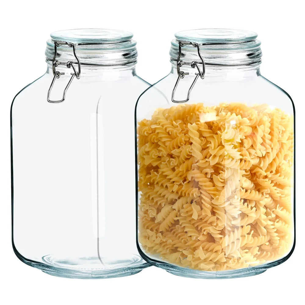 2-Pack Transparent Glass Storage Jars
