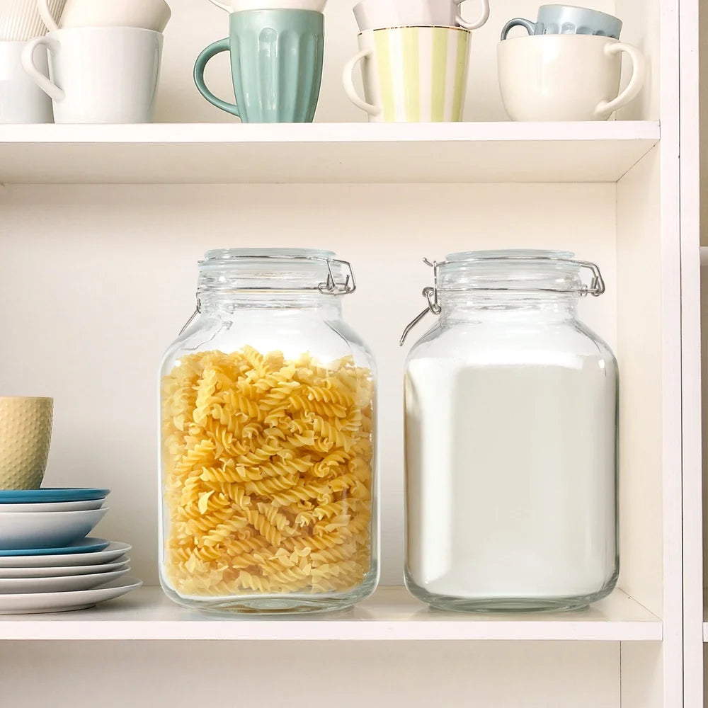 2-Pack Transparent Glass Storage Jars