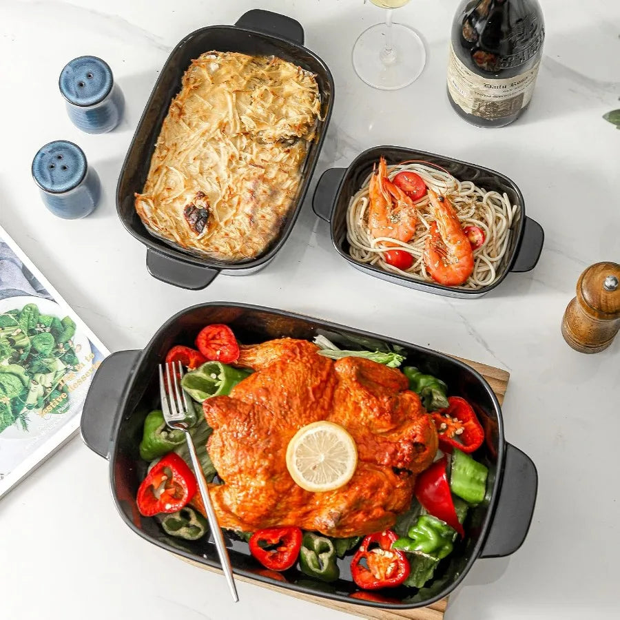 3-Piece Ceramic Casserole Dish Set