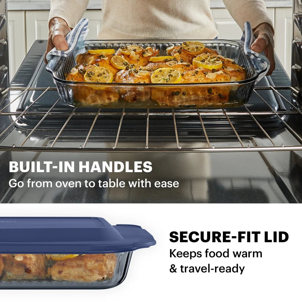 Tinted Glass Baking Dish with Lid